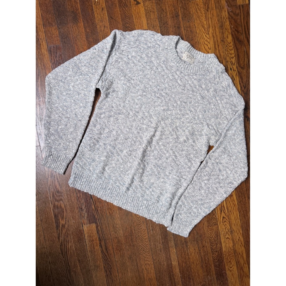 Native America by Alps Mens XL Grey Marled Textured Basketweave Knit Sweater